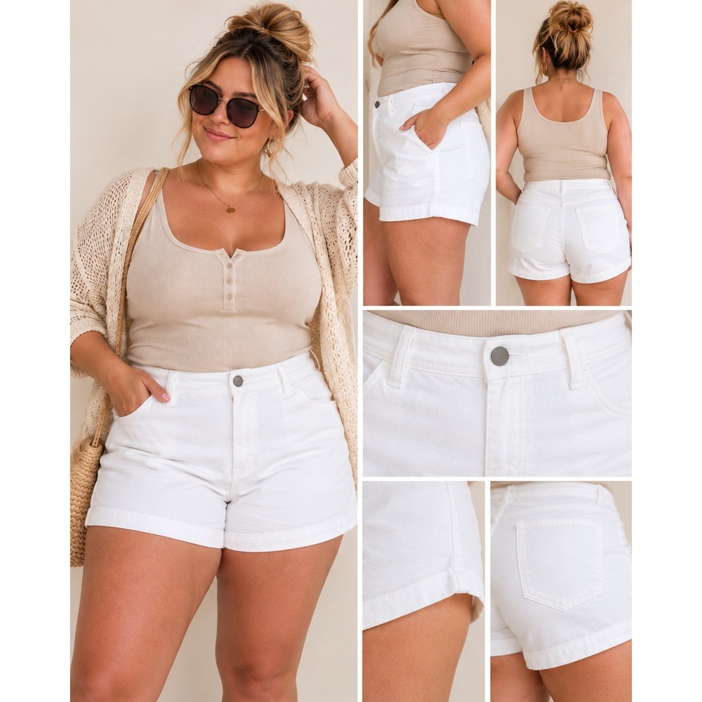 Sailor Denim Shorts Universal Thread Womens 14 White NWT Nautical Preppy Coastal